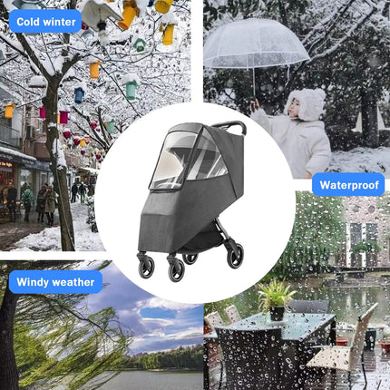 Universal Pet Stroller Rain Cover Windproof Dustproof Cold Weather Shield