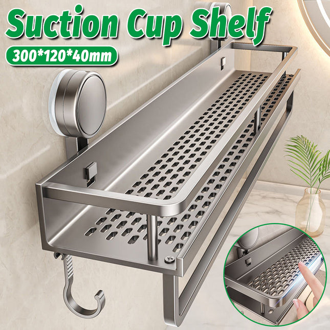 Suction Cup Rack Space Aluminum For Bathroom Washstand Toilet Hole Free Storage