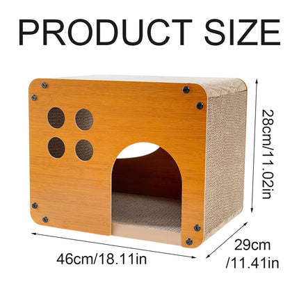 2in1 Wooden Cat Bed Scratching Board Comfortable Pet Furniture For Cats Kittens