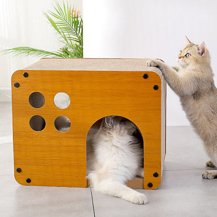 2in1 Wooden Cat Bed Scratching Board Comfortable Pet Furniture For Cats Kittens