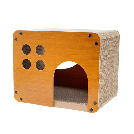 2in1 Wooden Cat Bed Scratching Board Comfortable Pet Furniture For Cats Kittens