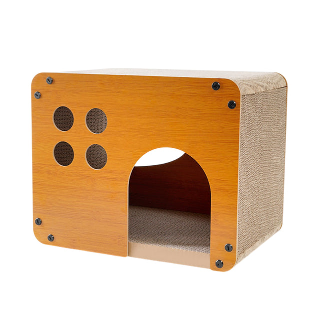 2in1 Wooden Cat Bed Scratching Board Comfortable Pet Furniture For Cats Kittens