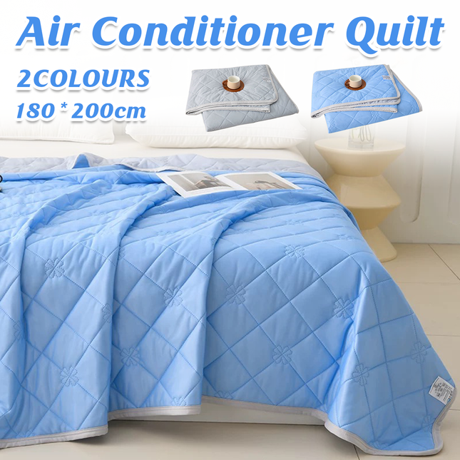 Cooling Summer Quilt 180 x 200cm Ice Silk Solid Colour Lightweight Comforter
