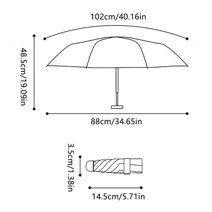Windproof Umbrella Compact Portable For Sun And Rain Defense Small Folding