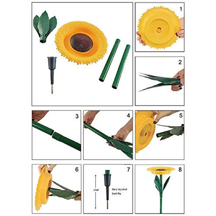 Outdoor Sunflower Bird Feeder Weather Resistant Easy Fill for Garden Yard