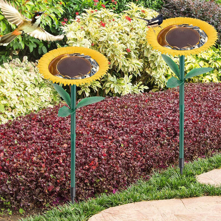 Outdoor Sunflower Bird Feeder Weather Resistant Easy Fill for Garden Yard
