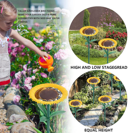 Outdoor Sunflower Bird Feeder Weather Resistant Easy Fill for Garden Yard