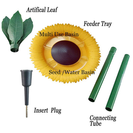 Outdoor Sunflower Bird Feeder Weather Resistant Easy Fill for Garden Yard