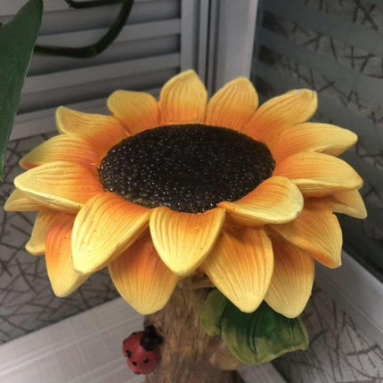 Resin Sunflower Bird Drinker Ornament Outdoor Garden Decoration for Birds to Use
