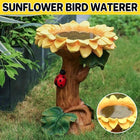 Resin Sunflower Bird Drinker Ornament Outdoor Garden Decoration for Birds to Use