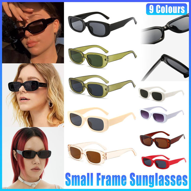 Unisex Fashion Small Frame Sunglasses Colorful Rectangle Glasses Shades Goggles