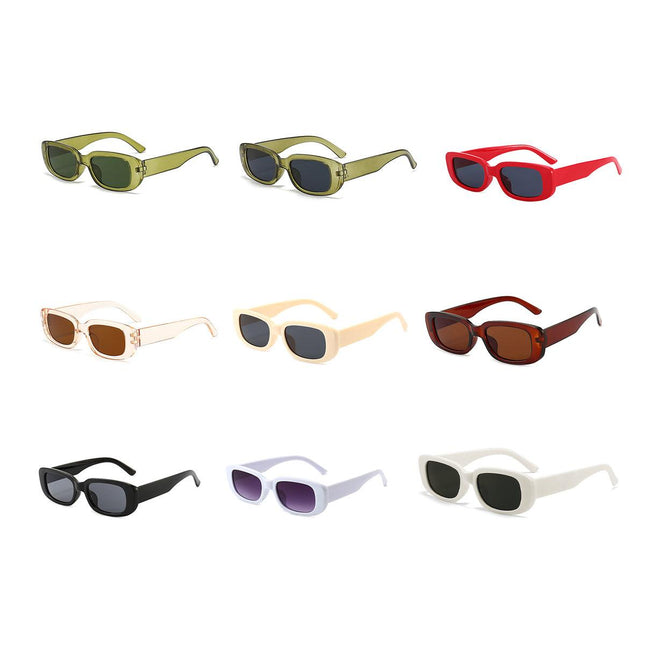 Unisex Fashion Small Frame Sunglasses Colorful Rectangle Glasses Shades Goggles