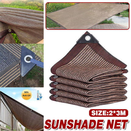 Breathable Sun Shade Sail Canopy Cover Curved Edge Patio Awning Outdoor Brown