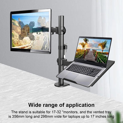 Monitor and Laptop Mount Holds 17-32 Inch Computer Screen Adjustable Monitor Arm