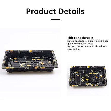 50 PCS Disposable Transparent Plastic Sushi Salmon Packaging Box Food Grade