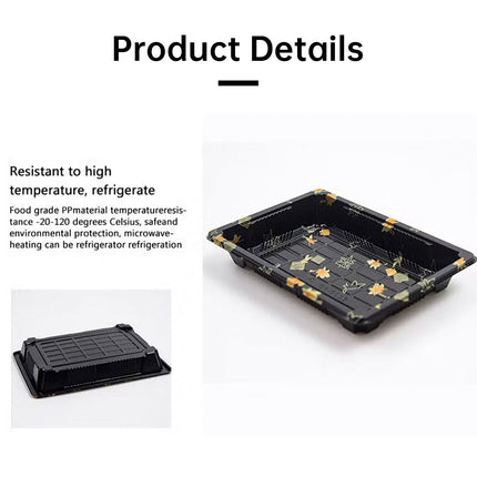 50 PCS Disposable Transparent Plastic Sushi Salmon Packaging Box Food Grade