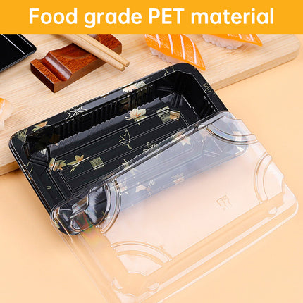 50 PCS Disposable Transparent Plastic Sushi Salmon Packaging Box Food Grade