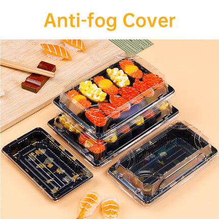 50 PCS Disposable Transparent Plastic Sushi Salmon Packaging Box Food Grade