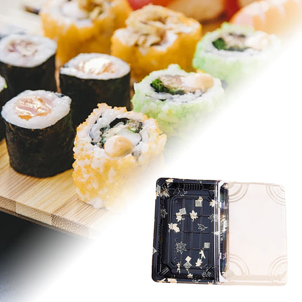 50 PCS Disposable Transparent Plastic Sushi Salmon Packaging Box Food Grade