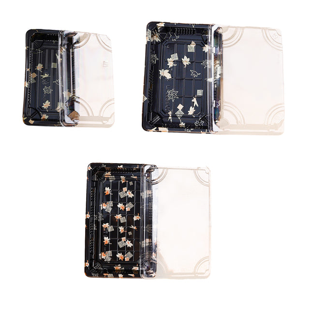 50 PCS Disposable Transparent Plastic Sushi Salmon Packaging Box Food Grade