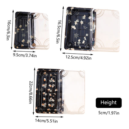 50 PCS Disposable Transparent Plastic Sushi Salmon Packaging Box Food Grade