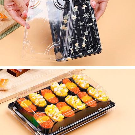 50 PCS Disposable Transparent Plastic Sushi Salmon Packaging Box Food Grade
