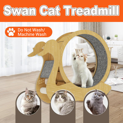 Swan Cat Treadmill Exercise Wheel Cat Roller Toy Interactive Fitness Play Tool