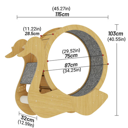 Swan Cat Treadmill Exercise Wheel Cat Roller Toy Interactive Fitness Play Tool