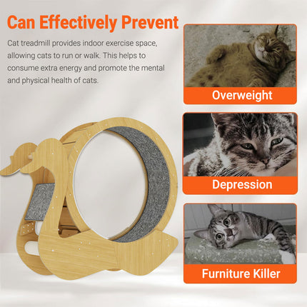 Swan Cat Treadmill Exercise Wheel Cat Roller Toy Interactive Fitness Play Tool