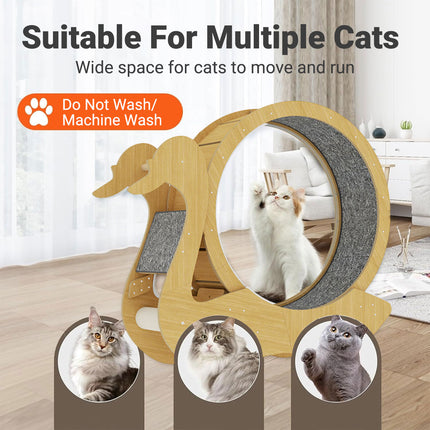 Swan Cat Treadmill Exercise Wheel Cat Roller Toy Interactive Fitness Play Tool