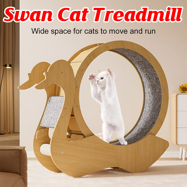 Swan Cat Treadmill Exercise Wheel Cat Roller Toy Interactive Fitness Play Tool