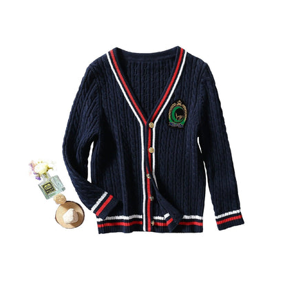 Kids Warm Cardigan Unisex Cozy Knitwear Sweater Boys Girls Fashion Knit - Aimall