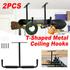 Metal T-Type Ceiling Hook Shelf Bracket Fishing Rod Kayak Hanger Storage Hooks