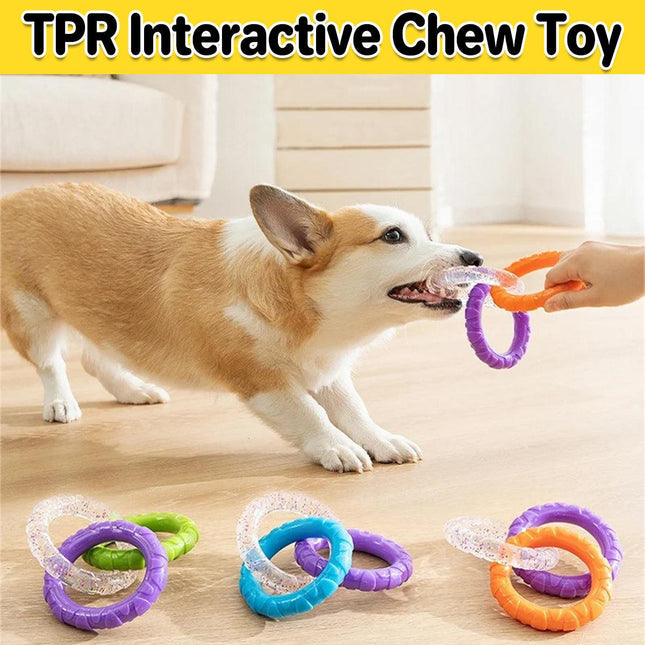 Interactive Dog Toys TRP Rubber Ring Teething Pet Rally Ring Chew Play Fetch