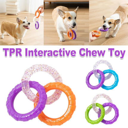 Interactive Dog Toys TRP Rubber Ring Teething Pet Rally Ring Chew Play Fetch