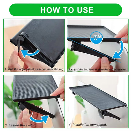 TV Screen Shelf Adjustable Bracket Storage Rack Mount Platform Organiser Holder