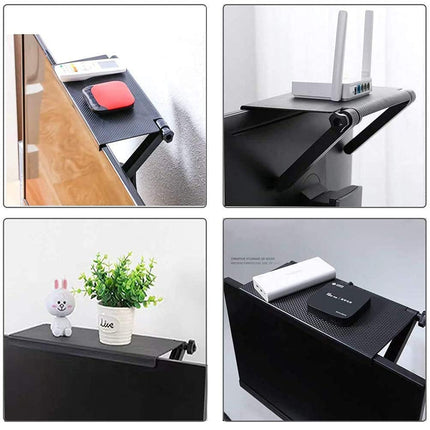TV Screen Shelf Adjustable Bracket Storage Rack Mount Platform Organiser Holder