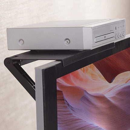 TV Screen Shelf Adjustable Bracket Storage Rack Mount Platform Organiser Holder