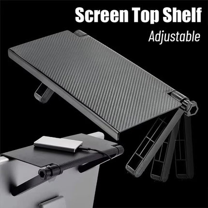 TV Screen Shelf Adjustable Bracket Storage Rack Mount Platform Organiser Holder