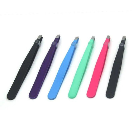 Stainless Steel Hair Eyebrow Tweezers Plucker Puller Beauty Slanted Nail Tip - Aimall