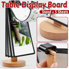 Wooden Tabletop Menu Holder Stand 20x10cm for Restaurant Cafe Bar Menu Display