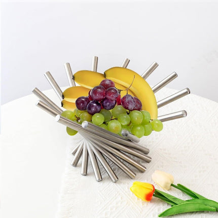 Stainless Steel Creative Rotating Fruit Bowl Living Room Hotel Display Bowl