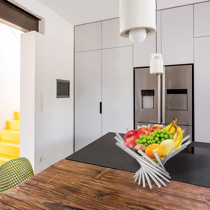 Stainless Steel Creative Rotating Fruit Bowl Living Room Hotel Display Bowl