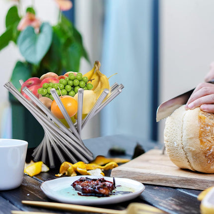 Stainless Steel Creative Rotating Fruit Bowl Living Room Hotel Display Bowl