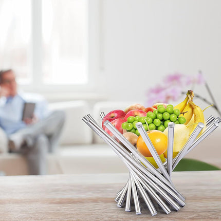 Stainless Steel Creative Rotating Fruit Bowl Living Room Hotel Display Bowl