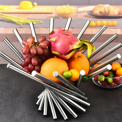Stainless Steel Creative Rotating Fruit Bowl Living Room Hotel Display Bowl