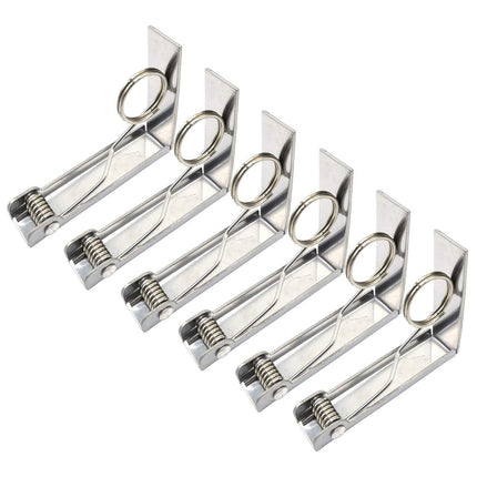 6pcs Stainless Steel Tablecloth Clips Table Cover Holders for Desktop Picnic