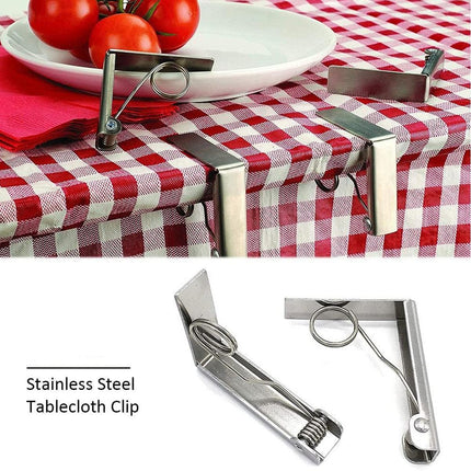 6pcs Stainless Steel Tablecloth Clips Table Cover Holders for Desktop Picnic
