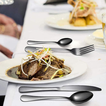 8-Piece Stainless Steel Cutlery Set - 2 Sets of Knife Fork Dinner Spoon Teaspoon