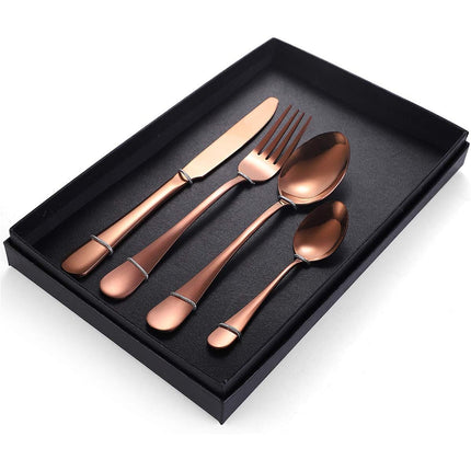 8-Piece Stainless Steel Cutlery Set - 2 Sets of Knife Fork Dinner Spoon Teaspoon